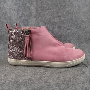 Dolcetta Shoes Kids 4 Sneakers High Top Glitter Zip Pink Girls Sarah Casual Mid